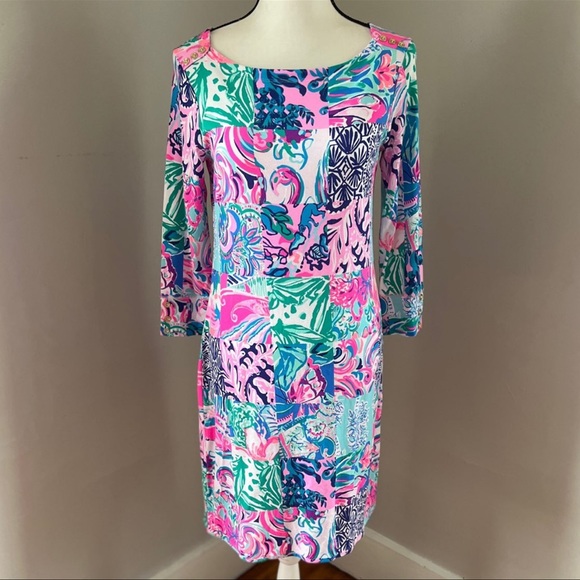 Lilly Pulitzer Dresses & Skirts - Lilly Pulitzer Sophie Dress Multi Patch To Match Pink Patchwork Medium